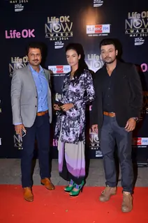 Aamir Dalvi, Karishma Modi and Amit Pachori at the Life OK Now Awards