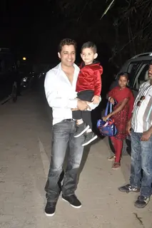 Ganesh Hegde with his son at Shilpa Shetty's Birthday Bash for her Son