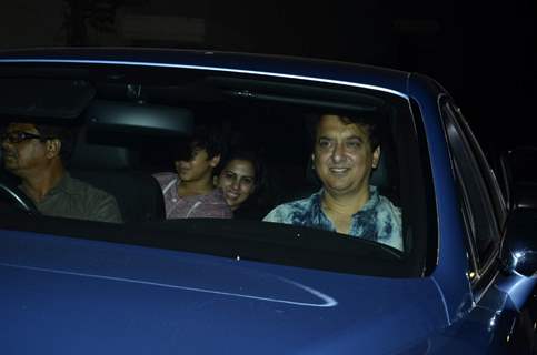 Sajid Nadiadwala with his family at the Special Screening of Heropanti