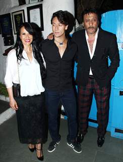 Tiger Shroff with his Parents at Heropanti success party