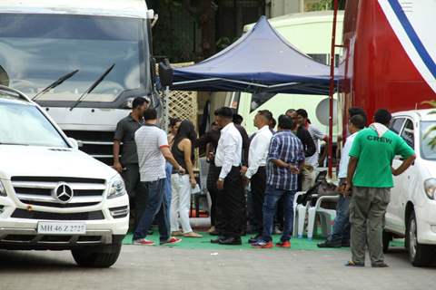 Salman Khan snapped as he meets a special child at Mehboob Studio