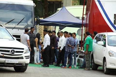 Salman Khan snapped as he meets a special child at Mehboob Studio