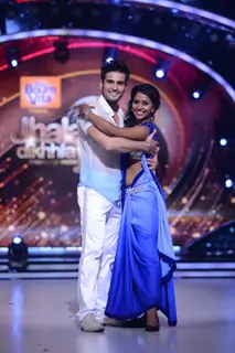 Karan Tacker with his choreographer Suchitra at the Launch of Jhalak Dikhhla Jaa Season 7
