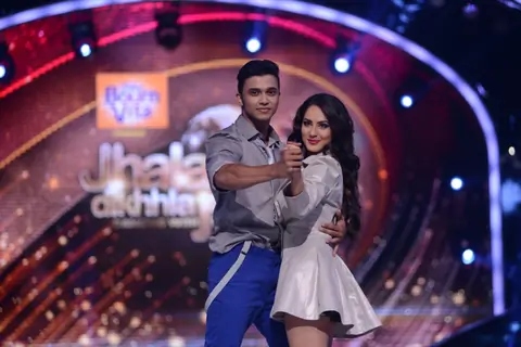 Pooja Bose with her choreographer Rajit at theLaunch of Jhalak Dikhhla Jaa Season 7
