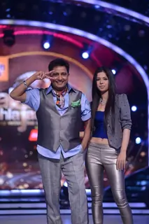 Sukhwinder with his choreographer Bhavna at the Launch of Jhalak Dikhhla Jaa Season 7