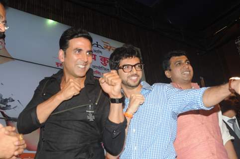 Akshay Kumar and Aditya Thackeray at the launch of Women Safety Defence Centre