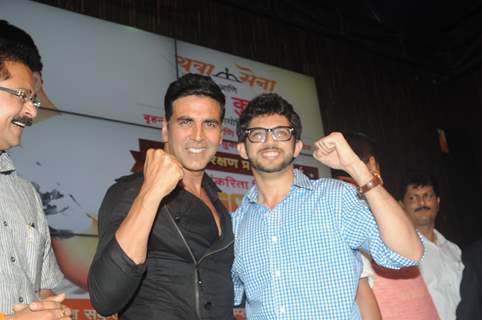 Akshay Kumar and Aditya Thackeray at the launch of Women Safety Defence Centre