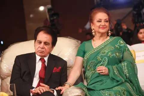 Dilip Kumar and Saira Banu at the launch of his autobiography 'Substance and the Shadow'