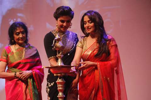 Priyanka Chopra & Madhuri Dixit light the lamp at the launch