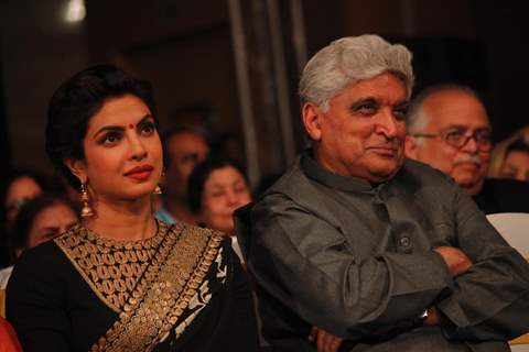 Priyanka Chopra and Javed Akhtar at Launch of Dilip Kumar's autobiography 'Substance and the Shadow'