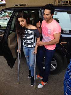 Alia Bhatt and Varun Dhawan at the metro station