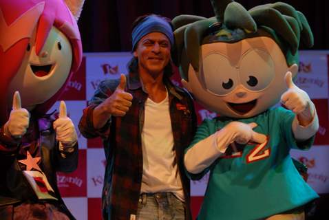 Shahrukh Khan with mascot of  Kidzania