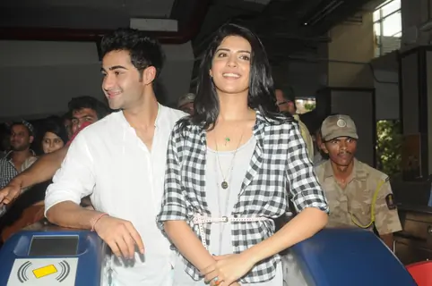 Armaan and  Deeksha at the Promotion of 'Lekar Hum Deewana Dil'