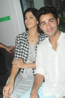 Armaan  and Deeksha enjoying the metro ride  .