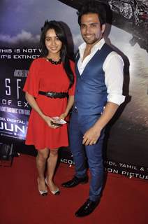 Asha Negi and Rithvik Dhanjani at Transformers Age of Extinction Premiere