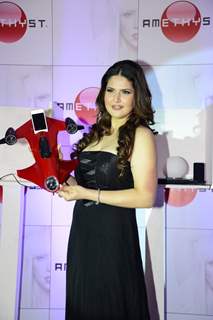 Zareen Khan poses with a product of Amethyst in India