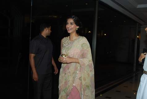 Sonam Kapoor was spotted at Rahul Mishra's celebration of 6 years in fashion with Grazia