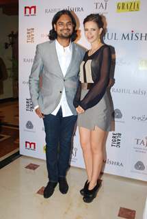 Kalki Koechlin poses with Rahul Mishra