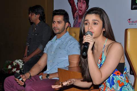 Varun Dhawan and Alia Bhatt addressing the Press