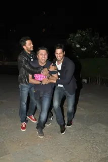 Riteish and Sidharth tickel Mohit at the Success Party of Ek Villain