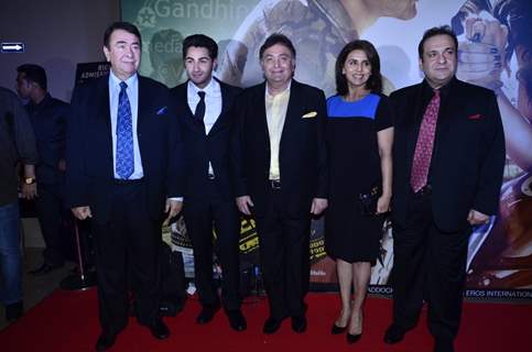 Armaan take a snap with  kappor's at the Special Premier of Lekar Hum Deewana Dil