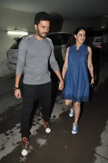 Riteish Deshmukh and Genelia Dsouza at Special screening of Bobby Jasoos