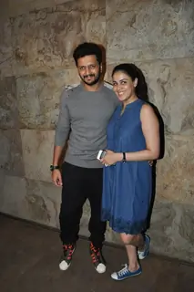 Riteish Deshmukh and Genelia Dsouza at Special screening of Bobby Jasoos