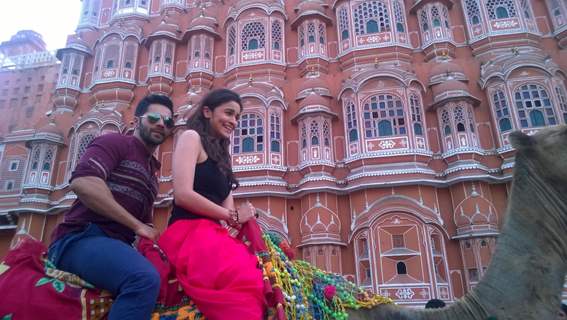 Varun Dhawan and Alia Bhatt enjoying camel ride in Jaipur