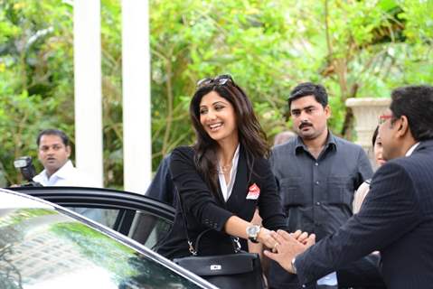 Shilpa Shetty arrives at Launch of Satyug Gold