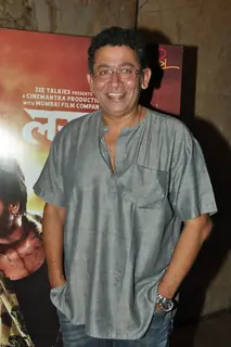 A guest at the special screening of Marathi movie Lai Bhaari, held at LightBox