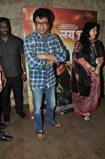 Raj Thackeray was spotted at the Special Screening of Lai Bhari