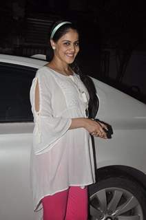 Genelia poses with a cute smile at the Screening of Lai Bhari