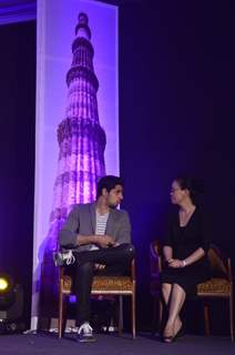 Sidharth Malhotra seen talking with the Taiwan Excellence representatives