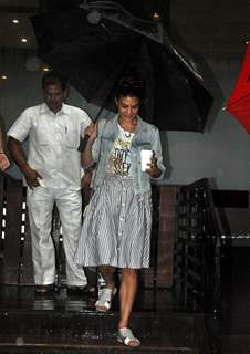 Jacqueline Fernandez snapped coming out from Starbucks