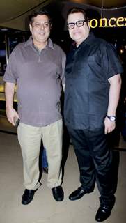 David Dhawan with a guest at the Special Screening of Humpty Sharma Ki Dulhaniya
