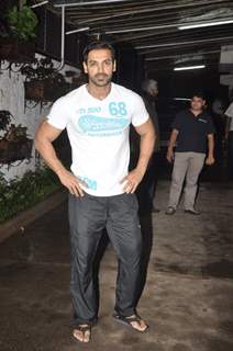 John Abraham poses for the media at the Screening of Lai Bhari