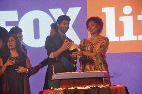 Purab Kohli opens a champaign bottel at the Fox Life Party