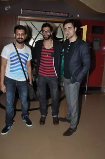 Akshay Oberoi poses with Bejoy Nambiar and Imran Khan at the Premier of Pizza 3D