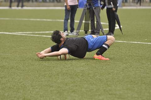 Sohail Khan relaxing after the match at the Charity Football Match