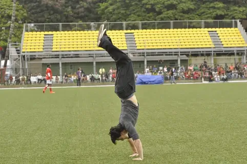 Tiger Shroff performs a stunt at Charity Football Match