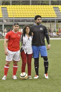 Aamir Khan and Abhishek Bachchan at Charity Football Match