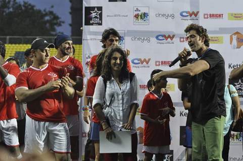 Hrithik Roshan and Aamir Khan at Charity Football Match