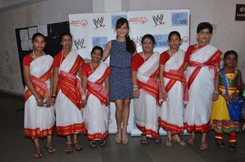 Hazel Keech with her fans at National Badminton Championship 2014