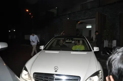 Aamir spotted waving goodbye to his guests