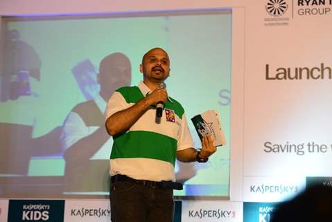 Host addressing the audience at the Launch of Kaspersky Kids Awareness Program