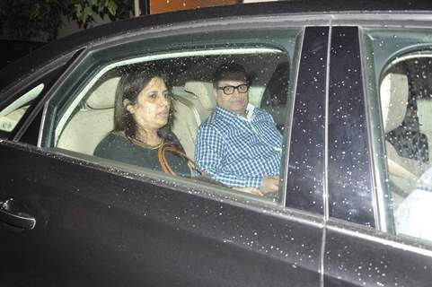 Ramesh Taurani snapped with wife at Yash Raj Studio