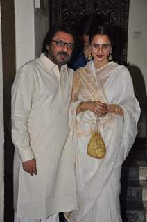 Sanjay Leela Bhansali and Rekha at his party for Mary Kom completion
