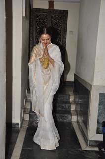 Rekha was seen at Sanjay Leela Bhansali's party for Mary Kom completion