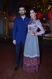 Sonam Kapoor and Fawad Khan pose for the media at the Promotion of Khoobsurat