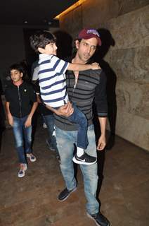 Hrithik snapped at LightBox with his kid, for a Movie Screening